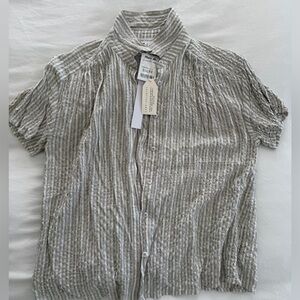 Women’s Striped light Green and white Shirt